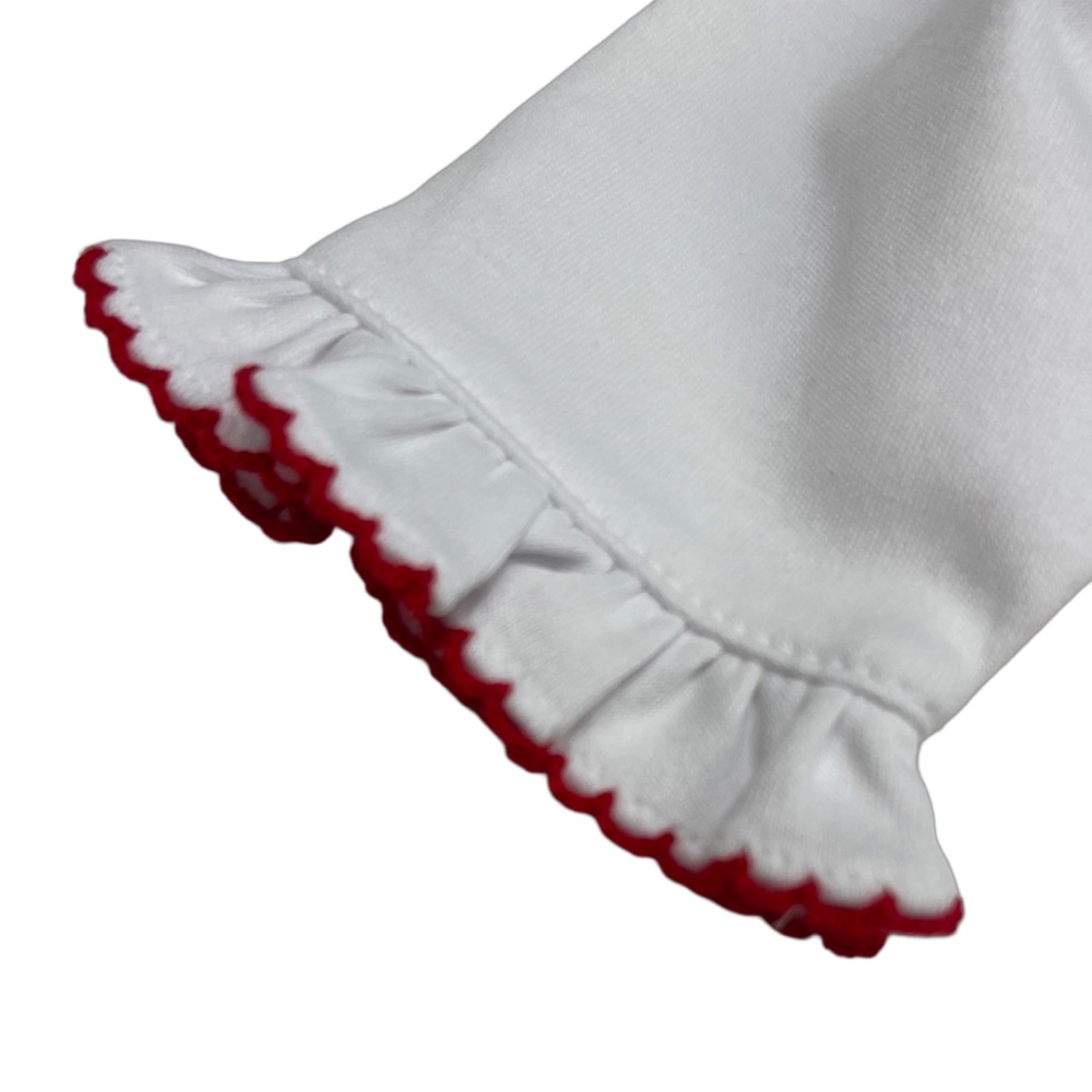 NWT Kissy Pima Santa Smock Embroidered Holiday Medley Ruffle Footie NB - Picture 4 of 4